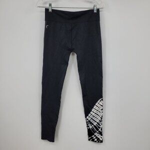 Zyia‎ Seamless Black and White Tie Dye Pull On Leggings